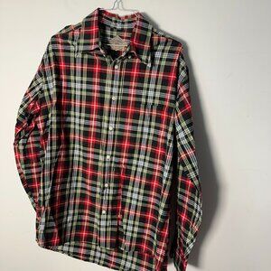 Bills Khakis Long Sleeve Plaid Shirt Mens Sport Shirtings Red Blue White L KFT